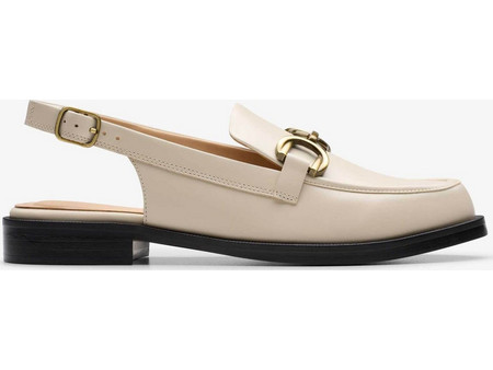 Clarks γυναικείες δερμάτινες μπαλαρίνες slingback ''Straven Sling'' - 26183144 Εκρού