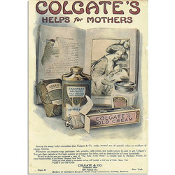 Αφίσα Colgate cold cream , HELPS FOR MOTHERS - Typographic , 29X42 (A3)