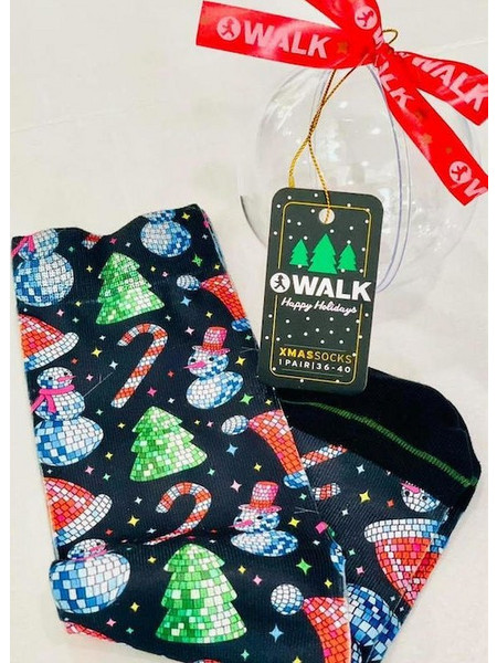 Walk UNISEX κάλτσα - Bamboo - Christmas Gift Box 1 Ζεύγος - Navy Χιονάνθρωπος