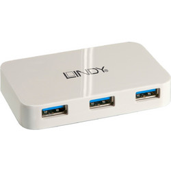 Lindy 4002888431439 USB Hub 3.0 USB-A με 3 Θύρες USB-A & Εξωτερική Παροχή Ρεύματος