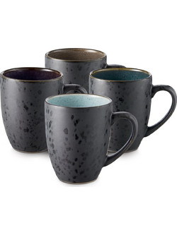Bitz Κούπες Stoneware Σετ 4 Τμχ 300 ml - Gastro Black/Dark