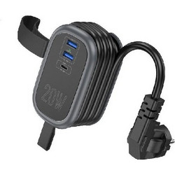 Hoco Power Strip with Surge Protection with USB-A and USB-C 64218637