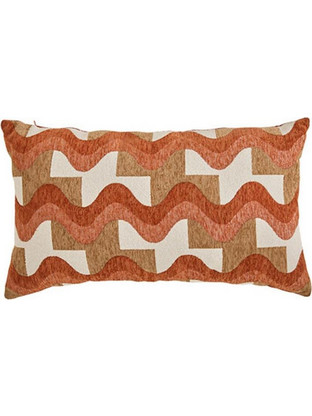 Μαξιλάρι Jacquard πορτοκαλί λευκό 38x58cm