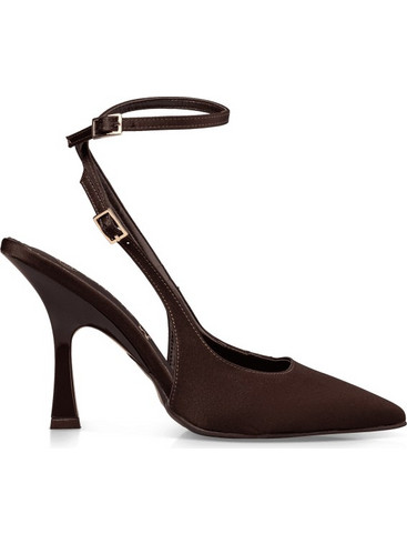 Envie Shoes Γόβες Slingback Δερμάτινες με Λεπτό Ψηλό Τακούνι Σοκολατί E02-22081-28