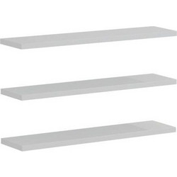 Pakoworld Ραφιέρα Τοίχου 3 Τεμαχίων Divar Ξύλινη 60x14.5x1.8εκ Λευκή 230-000051