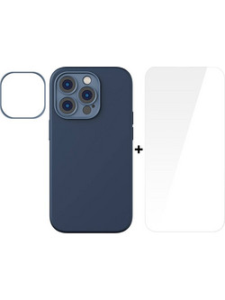 Baseus Case + Screen Protector Liquid Gel MagSafe Apple iPhone 14 Pro Max /blue/