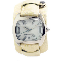Chronotech Ανδρικό Ρολόι με Λευκό Δερμάτινο Λουράκι CT2188J-20