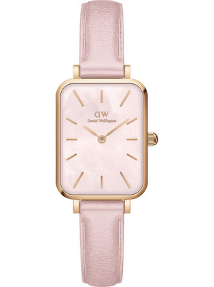Daniel Wellington Quadro Γυναικείο Ρολόι με Ροζ Δερμάτινο Λουράκι DW00100636
