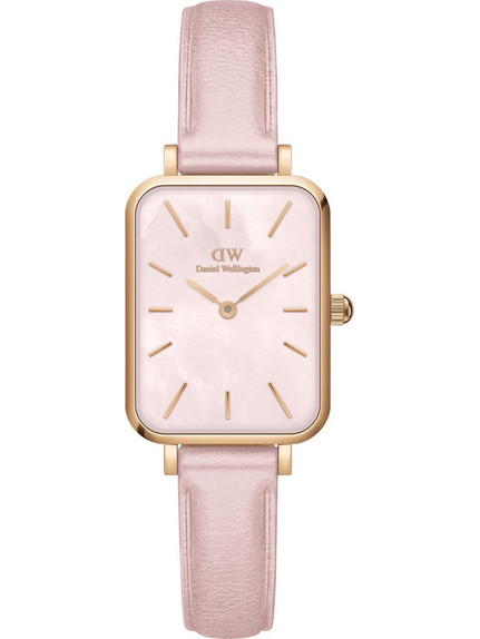 Daniel Wellington Quadro Γυναικείο Ρολόι με Ροζ Δερμάτινο Λουράκι DW00100636