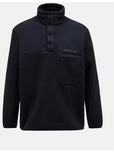 Peak Performance M Fleece Snap TNeck sweatshirt black