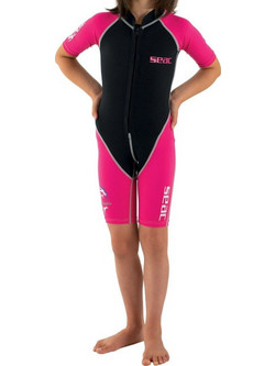 Seac Sub Dolphin Girl Black/Pink Παιδικό Μονοσόρτς Κατάδυσης Neoprene για Θαλάσσια Σπορ 1.5mm
