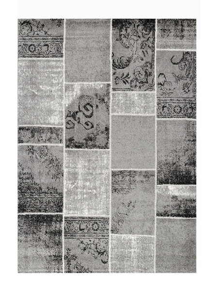 Tzikas Carpets Χαλί Sky 2530-995 Μαύρο-Ασημί ΣΕΤ ΚΡΕΒ/ΡΑΣ 067X150 (2) / 067X230 (1) Ασημί Μαύρο