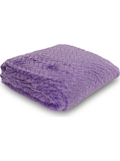 Κουβέρτα Flannel Fleece Υπέρδιπλη 220Χ240 Ideato - CARAM PURPLE