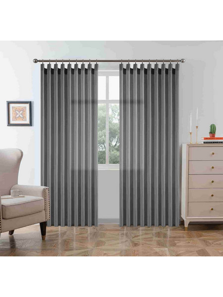Lucktora Κουρτίνα Παραθύρου με Τρέσα 270x280 Bel Mondo 6030-6 Σκούρο Γκρι