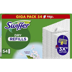SWIFFER DRY ΑΝΤΑΛΛΑΚΤΙΚΑ ΣΤΕΓΝΑ ΠΑΝΑΚΙΑ ΓΙΑ ΤΟ ΠΑΤΩΜΑ GIGA PACK 54τμχ