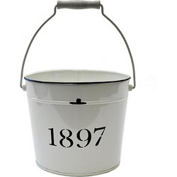 Κουβάς μεταλ.λευκός χέρι 1897 25Χ21εκ. - Plastona