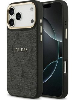 Guess Case 4G Pu Classic Logo Magsafe For Iphone 17 Pro Max Black - (GUHMP17XP4MSEGCK)