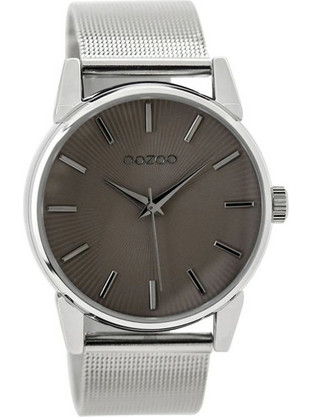 Oozoo Timepieces Γυναικείο Ρολόι με Ασημί Μεταλλικό Μπρασελέ C9549