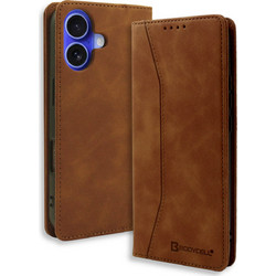 Bodycell PU Leather Book Θήκη Brown (iPhone 17)