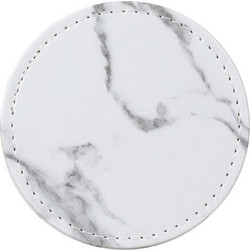 Σουβέρ Δερμάτινο Στρογγυλό Λευκό Marble 10cm