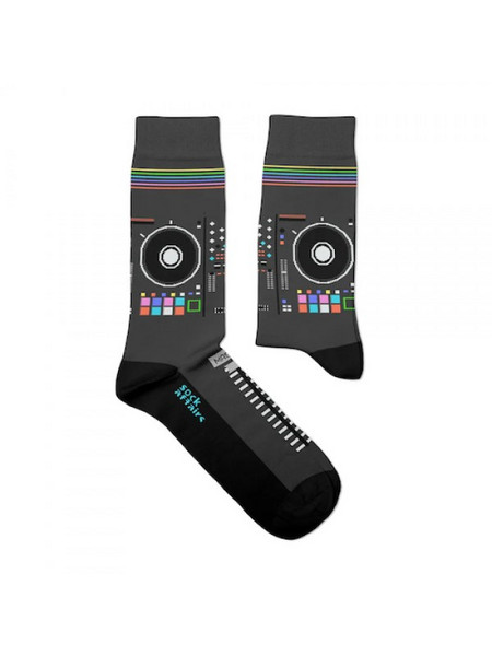Sock Affairs DJ μου έσωσε τη ζωή Ανδρικές Κάλτσες Ψηλές με Σχέδια Ανθρακί