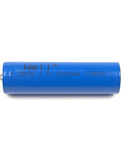 Well Flat Terminal 2200mAh ACCU-18650L/220-TH-WL