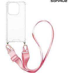 Sonique Armor Clear Θήκη Σιλικόνης με Strap για Oppo A40 Ροζ