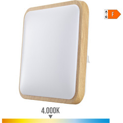 LED πλαφονιέρα 18W τετράγωνη φυσικό λευκό 4000K IP20 με εφέ ξύλου 1820lm/W 32541 EDM