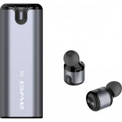 Awei T8 Ακουστικά Bluetooth In Ear Ανθεκτικά στο Νερό Grey