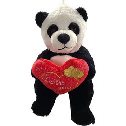 Αρκουδάκι Panda Λούτρινο με Καρδιά 28cm