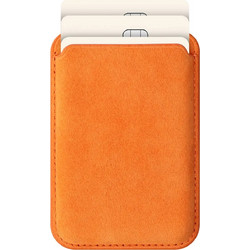 Universal Θήκη Rosso Avanti Wallet MagSafe Πορτοφόλι για Κάρτες από Premium Alcantara - Orange (8719246550041)