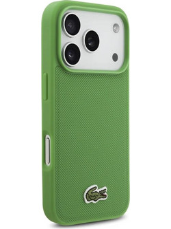 Lacoste iPhone 17 Pro max Iconic Petit Pique Woven Logo MagSafe - Σκληρή Θήκη με Πλαίσιο Σιλικόνης - Green