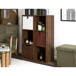Ραφιέρα Οργάνωσης Tiffany Home Deco Factory με 9 ράφια και διαστάσεις 66.6x31.8x97.8cm - Συνδυάζεται με κουτιά αποθήκευσης - Σε απόχρωση Καφέ HD0579