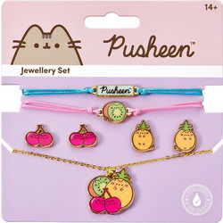 Pusheen Set Necklace + bracelets + earrings