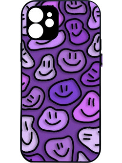 CUSTOM Purple faces - iPhone 12 Pro Max Premium σκληρή θήκη (πλαστικό υψηλής ποιότητας, high definition colors)