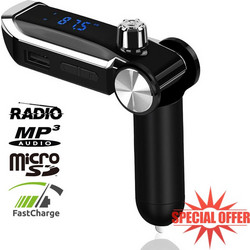 Πομπός - Αναμεταδότης Αυτοκινήτου Bluetooth USB, TF, MP3 Player & Ταχύ - Φορτιστής Handsfree - Car FM Transmitter