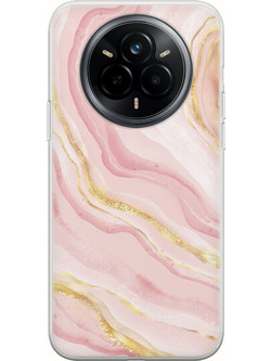 Θήκη Cracked Marble - Pink And Gold Realme 14 Pro 5G Flexible TPU (Διάφανη Σιλικόνη)