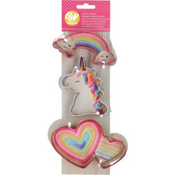 Σετ Μεταλλικά Κουπάτ Μπισκότων Magical Unicorn 3 τεμ. - Wilton