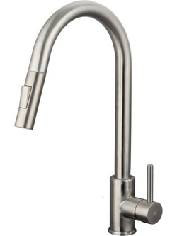 Μπαταρία Κουζίνας ROUND Pull-Out Brushed Nickel PVD 2045007138