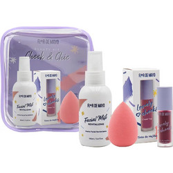 FLOR DE MAYO BEAUTY KIT CHEEK & CHIC CASE Σπρέι προσώπου 100ml + Βαφή για μάγουλα και χείλη 5ml + Σφουγγάρι + Νεσεσέρ