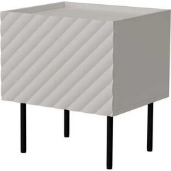 Κομοδίνα Lucca Ξύλινα Γκρι 2τμχ 47x40x52cm