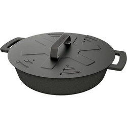 Μαντεμένιο Τηγάνι Outdoorchef 28εκ. και Καπάκι Carbon Steel διαμέτρου 30εκ