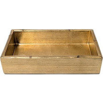 Caspari Θήκη Ξύλινη Λάκα Για Χαρτοπετσέτες Guest Bamboo Edges Gold Leaf (22.5x14x4.5 cm)