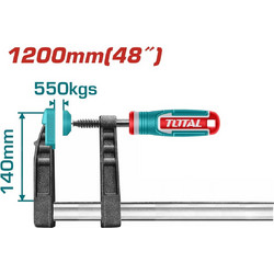Total THT1321402 Επαγγ Σφιγκτηρας Μαραγκων 140 Χ 1200mm