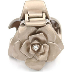 HAIR CLIP WITH ROSE κλάμερ με τριαντάφυλλο και strass σε χρυσό ματ χρώμα