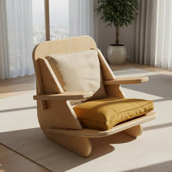 Stewe Home Πολυθρόνα Μπεζ 65x60x60