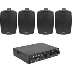 Adastra 4xBH5-B+A200 Σετ Παθητικά Ηχεία Εξωτερικού Χώρου 50W Αδιάβροχα IP44 Μαύρα