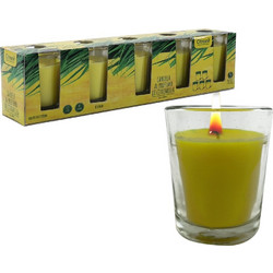 Κερί 45g Άρωμα Lemongrass Σε Γυάλινο Ποτήρι Φ5x6cm Σετ 5Τμχ