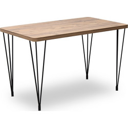 Τραπέζι Roger Megapap Mdf - μεταλλικό χρώμα ακακίας 120x70x75εκ