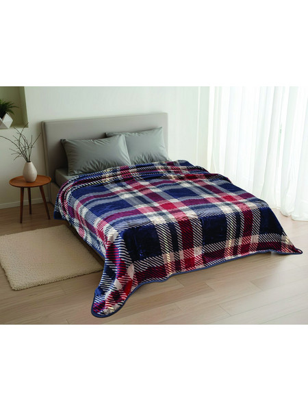 Κουβέρτα Καρό Σχ.Marley 490 Gsm 100% Polyester Blue 150x220cm Flamingo